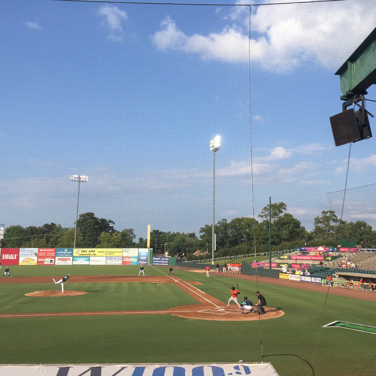 City Stadium in Lynchburg under a blue summer sky